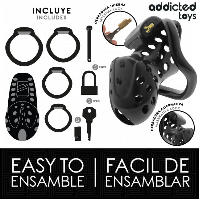 ADDICTED TOYS LOCKED - ANGEKETTETER HOHLPENISKÄFIG 10,5 CM - BDSM-Peniskäfige