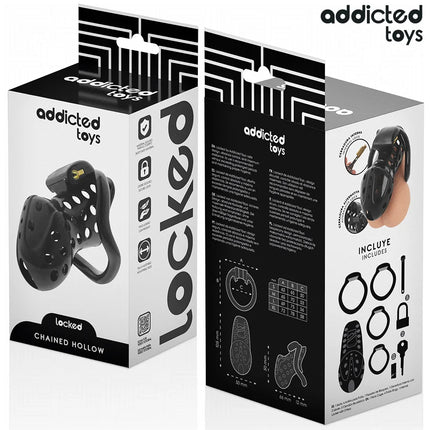 ADDICTED TOYS LOCKED - ANGEKETTETER HOHLPENISKÄFIG 10,5 CM - BDSM-Peniskäfige