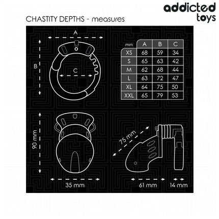 ADDICTED TOYS LOCKED - CHASTITY DEPTHS PENISKÄFIG 7,5 CM - BDSM-Peniskäfige