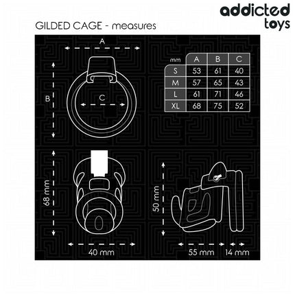 ADDICTED TOYS LOCKED - GILDEN CAGE PENISKÄFIG 8,5 CM - BDSM-Peniskäfige