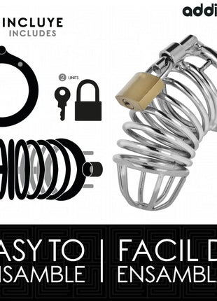 ADDICTED TOYS LOCKED - IRON CELL METALL-PENISKÄFIG 4 CM GRÖSSE S - BDSM-Peniskäfige
