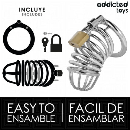 ADDICTED TOYS LOCKED - IRON CELL METALL-PENISKÄFIG 4 CM GRÖSSE S - BDSM-Peniskäfige