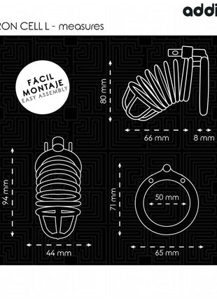 ADDICTED TOYS LOCKED - IRON CELL METALL-PENISKÄFIG 5 CM GRÖSSE L - BDSM-Peniskäfige