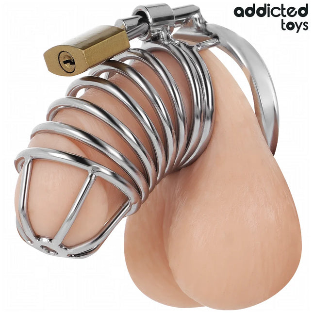 ADDICTED TOYS LOCKED - IRON CELL METALL-PENISKÄFIG 5 CM GRÖSSE L - BDSM-Peniskäfige