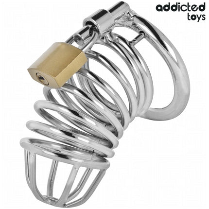 ADDICTED TOYS LOCKED - IRON CELL METALL-PENISKÄFIG GRÖSSE M - BDSM-Peniskäfige