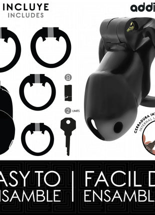 ADDICTED TOYS LOCKED - MINDNIGHT CELL PENISKÄFIG 4.2 CM GRÖSSE M - BDSM-Peniskäfige