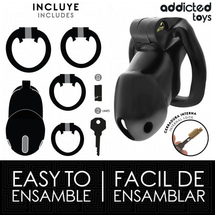 ADDICTED TOYS LOCKED - MINDNIGHT CELL PENISKÄFIG 4.2 CM GRÖSSE M - BDSM-Peniskäfige