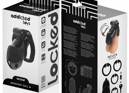 ADDICTED TOYS LOCKED - MINDNIGHT CELL PENISKÄFIG 4.2 CM GRÖSSE M - BDSM-Peniskäfige