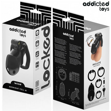 ADDICTED TOYS LOCKED - MINDNIGHT CELL PENISKÄFIG 4.2 CM GRÖSSE M - BDSM-Peniskäfige
