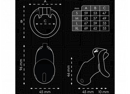 ADDICTED TOYS LOCKED - MINDNIGHT CELL PENISKÄFIG 4.2 CM GRÖSSE M - BDSM-Peniskäfige