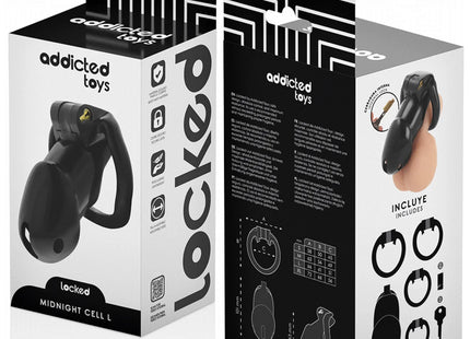 ADDICTED TOYS LOCKED - MINDNIGHT CELL PENISKÄFIG GRÖSSE L - BDSM-Peniskäfige