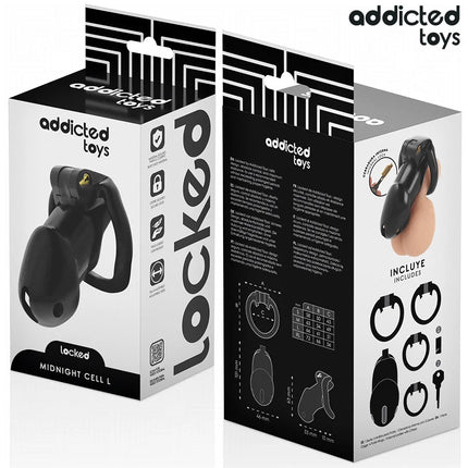ADDICTED TOYS LOCKED - MINDNIGHT CELL PENISKÄFIG GRÖSSE L - BDSM-Peniskäfige