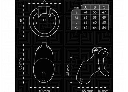 ADDICTED TOYS LOCKED - MINDNIGHT CELL PENISKÄFIG GRÖSSE S 4.8 CM - BDSM-Peniskäfige