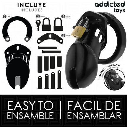 ADDICTED TOYS LOCKED - OBSIDIAN HOLD PENISKÄFIG GRÖSSE M - BDSM-Peniskäfige