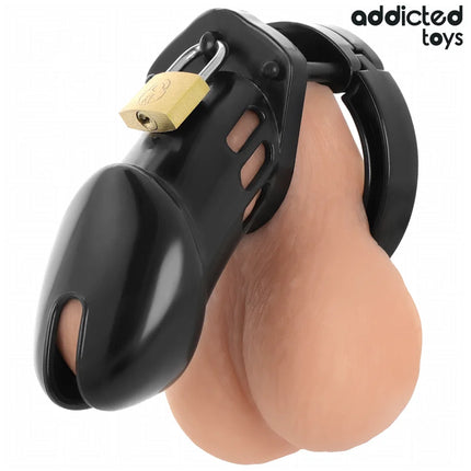 ADDICTED TOYS LOCKED - OBSIDIAN HOLD PENISKÄFIG GRÖSSE M - BDSM-Peniskäfige