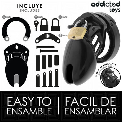 ADDICTED TOYS LOCKED - OBSIDIAN HOLD PENISKÄFIG GRÖSSE S - BDSM-Peniskäfige