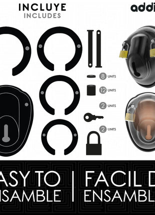 ADDICTED TOYS LOCKED - SCHLÜSSELLOSER PENISKÄFIG 11,5 CM - BDSM-Peniskäfige