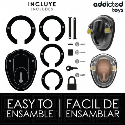 ADDICTED TOYS LOCKED - SCHLÜSSELLOSER PENISKÄFIG 11,5 CM - BDSM-Peniskäfige