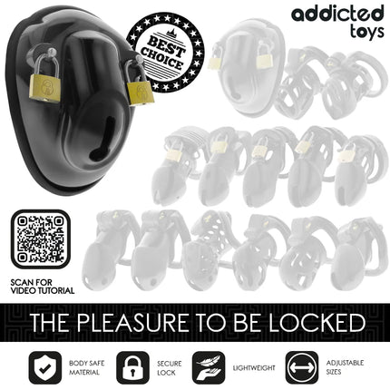 ADDICTED TOYS LOCKED - SCHLÜSSELLOSER PENISKÄFIG 11,5 CM - BDSM-Peniskäfige