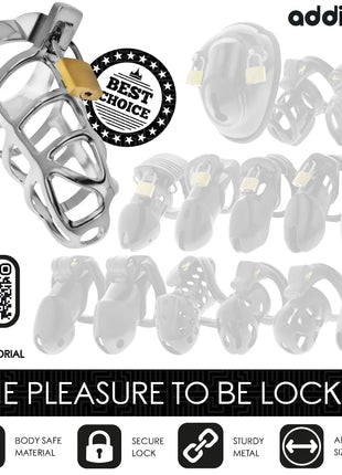 ADDICTED TOYS LOCKED - SILBERNER PENISKÄFIG AUS METALL GRÖSSE S - BDSM-Peniskäfige