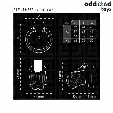ADDICTED TOYS LOCKED - SILENT KEEP PENISKÄFIG 7,5 CM - BDSM-Peniskäfige