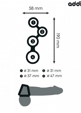 ADDICTED TOYS - PENISRING MIT TEILERN FÜR HODEN - Penisring ohne Vibration