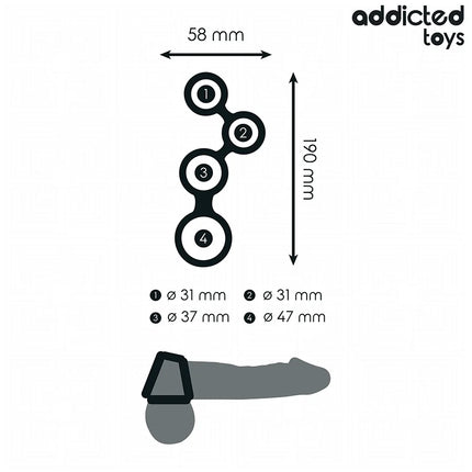 ADDICTED TOYS - PENISRING MIT TEILERN FÜR HODEN - Penisring ohne Vibration