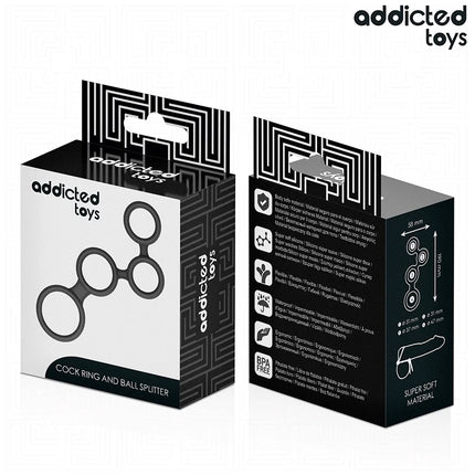ADDICTED TOYS - PENISRING MIT TEILERN FÜR HODEN - Penisring ohne Vibration