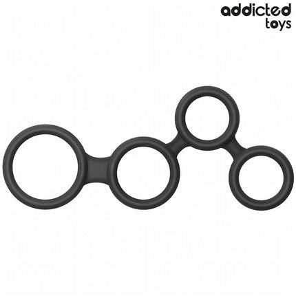 ADDICTED TOYS - PENISRING MIT TEILERN FÜR HODEN - Penisring ohne Vibration