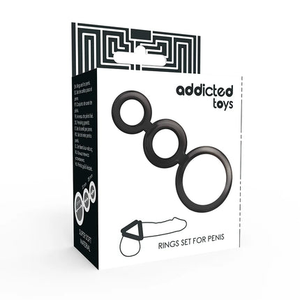 ADDICTED TOYS - RINGSET FÜR PENIS - GERUCHERT - Penisring ohne Vibration