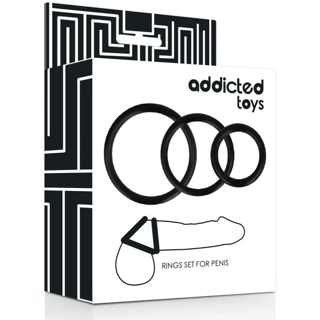 ADDICTED TOYS - RINGSET FÜR PENIS SCHWARZ - Penisring ohne Vibration