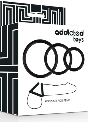 ADDICTED TOYS - RINGSET FÜR PENIS SCHWARZ - Penisring ohne Vibration