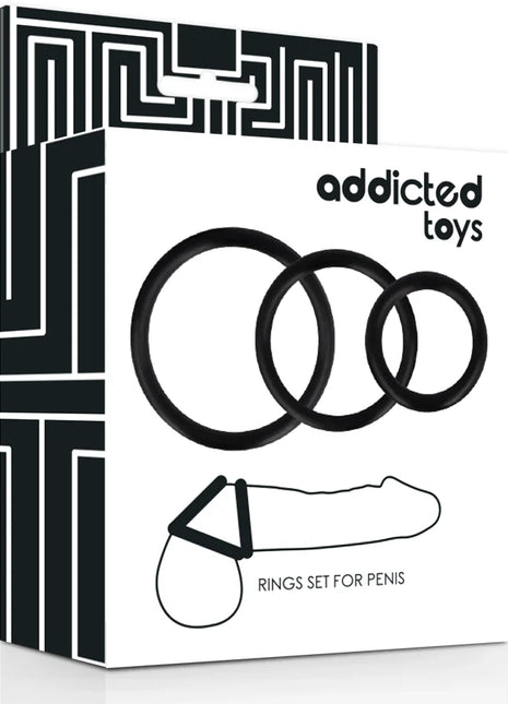 ADDICTED TOYS - RINGSET FÜR PENIS SCHWARZ - Penisring ohne Vibration