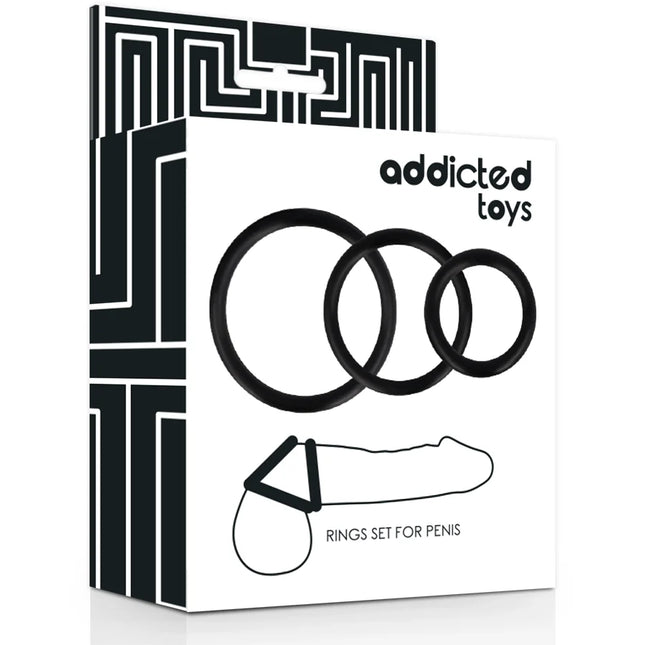 ADDICTED TOYS - RINGSET FÜR PENIS SCHWARZ - Penisring ohne Vibration
