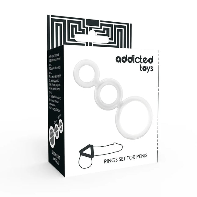 ADDICTED TOYS - RINGSET FÜR PENIS TRANSPARENT - Penisring ohne Vibration