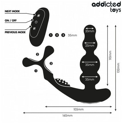ADDICTED TOYS – ROTIERENDER PROSTATAMASSAGEGERÄT MIT FERNBEDIENUNG