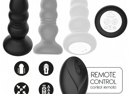 ADDICTED TOYS – ROTIERENDER VIBRIERENDER ANALPLUG MIT LED-LICHT UND FERNBEDIENUNG