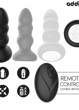 ADDICTED TOYS – ROTIERENDER VIBRIERENDER ANALPLUG MIT LED-LICHT UND FERNBEDIENUNG