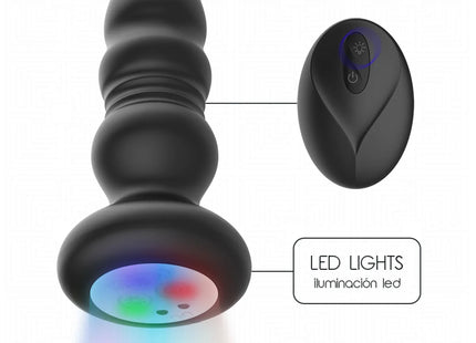 ADDICTED TOYS – ROTIERENDER VIBRIERENDER ANALPLUG MIT LED-LICHT UND FERNBEDIENUNG