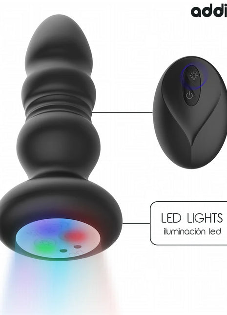 ADDICTED TOYS – ROTIERENDER VIBRIERENDER ANALPLUG MIT LED-LICHT UND FERNBEDIENUNG