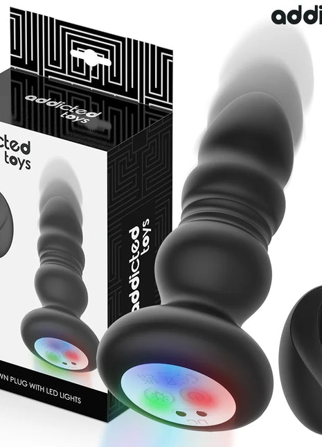 ADDICTED TOYS – ROTIERENDER VIBRIERENDER ANALPLUG MIT LED-LICHT UND FERNBEDIENUNG