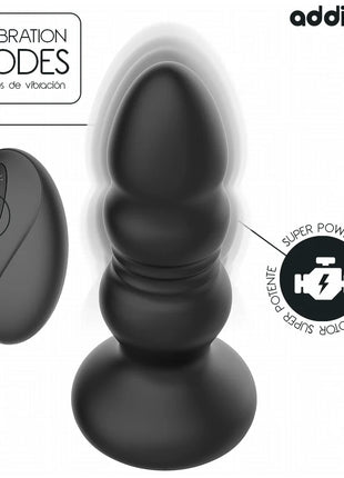 ADDICTED TOYS – ROTIERENDER VIBRIERENDER ANALPLUG MIT LED-LICHT UND FERNBEDIENUNG
