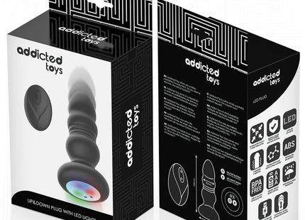ADDICTED TOYS – ROTIERENDER VIBRIERENDER ANALPLUG MIT LED-LICHT UND FERNBEDIENUNG