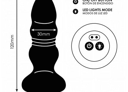 ADDICTED TOYS – ROTIERENDER VIBRIERENDER ANALPLUG MIT LED-LICHT UND FERNBEDIENUNG