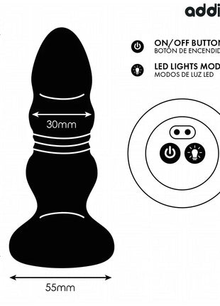 ADDICTED TOYS – ROTIERENDER VIBRIERENDER ANALPLUG MIT LED-LICHT UND FERNBEDIENUNG
