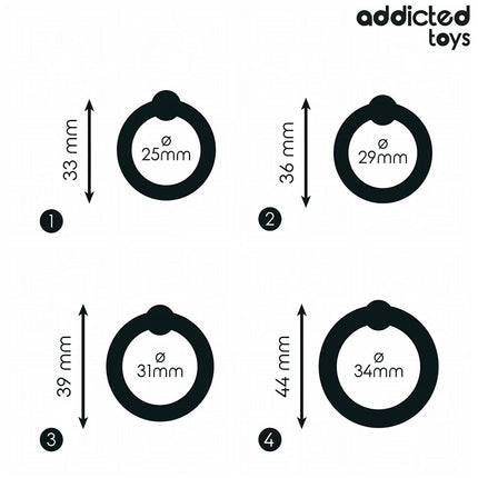 ADDICTED TOYS - SET AUS DRUCKRINGEN AUS SILIKON - Penisring ohne Vibration