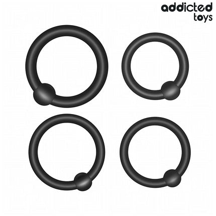ADDICTED TOYS - SET AUS DRUCKRINGEN AUS SILIKON - Penisring ohne Vibration