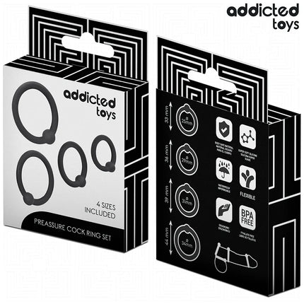 ADDICTED TOYS - SET AUS DRUCKRINGEN AUS SILIKON - Penisring ohne Vibration