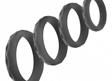 ADDICTED TOYS - SET MIT STRUKTURIERTEM COCKRING IN 4 GRÖSSEN