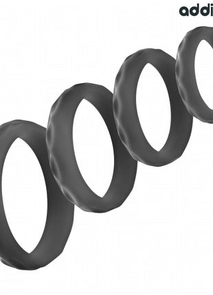 ADDICTED TOYS - SET MIT STRUKTURIERTEM COCKRING IN 4 GRÖSSEN